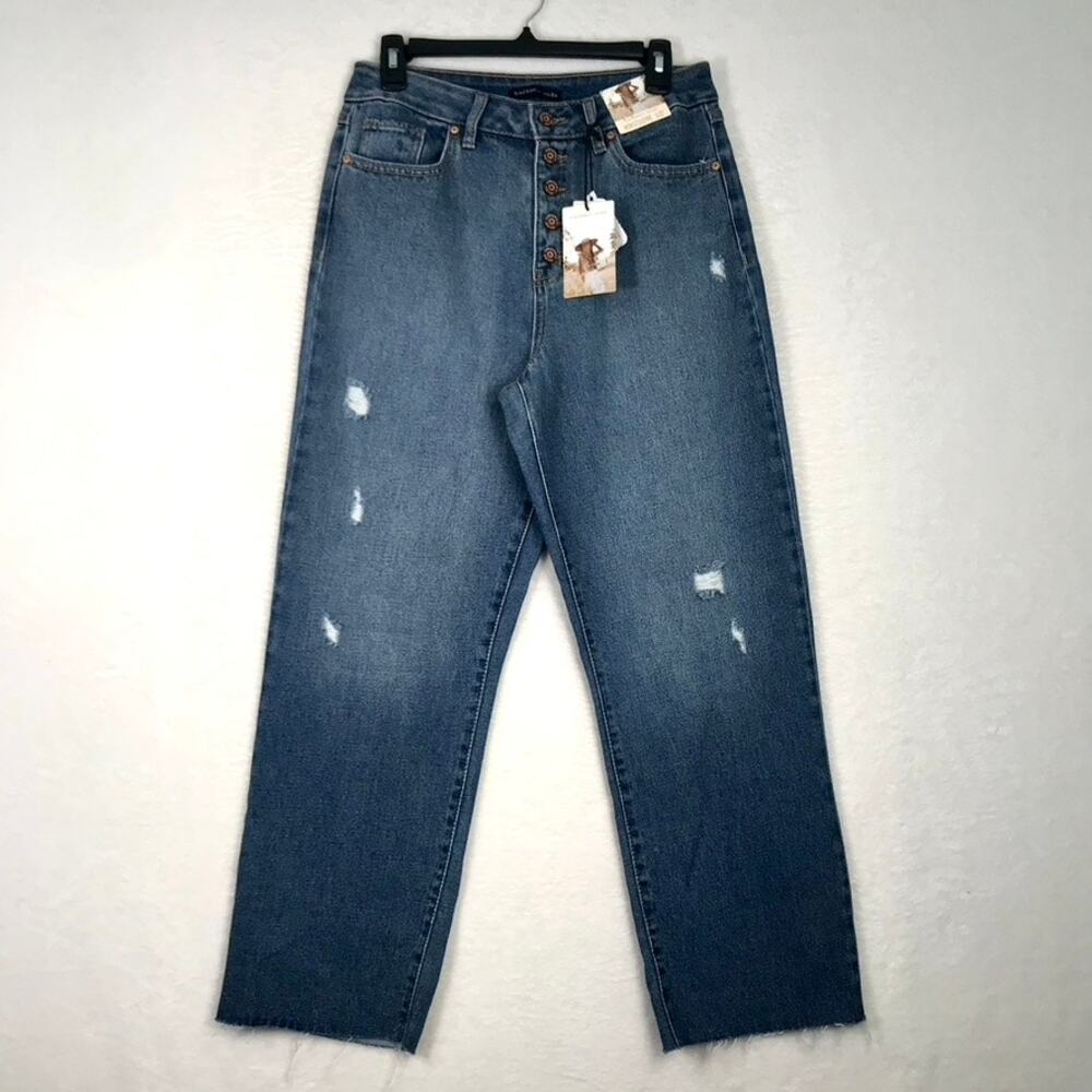 Sincerely Jules Wide Leg Jeans Sz 5 Mom Stovepipe Button‎ Fly Loose Baggy Skater